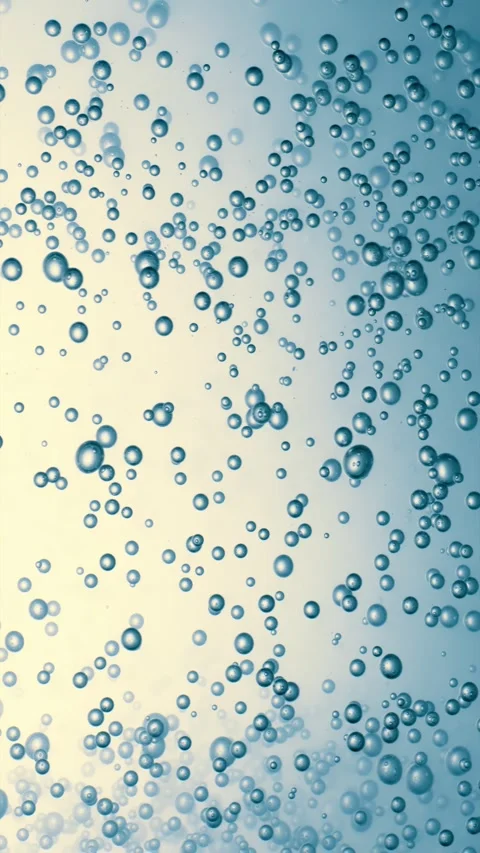 Many water bubbles in blue water close up, abstract water wave with bubbles.. Stock Footage 346393495