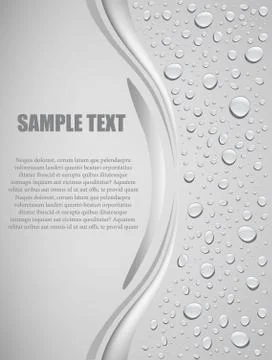 Many water drops on grey background Stock Illustration