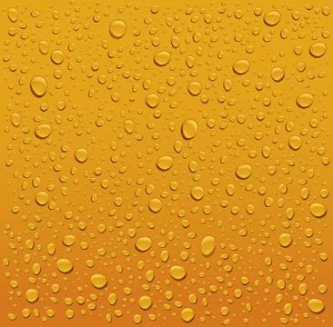 Many water drops on orange background Stock Illustration