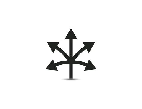 Many ways arrow. Vector illustration. Ilustración de archivo