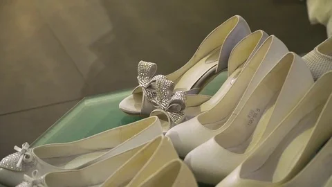 Many wedding shoes Stock Footage 80625403