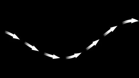 Many white arrows move along the curve Stock Footage 275675300