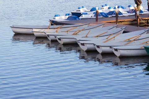 Many white boats Stock Photos