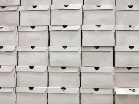 Many white box of shop array together in mall Stock-Fotos