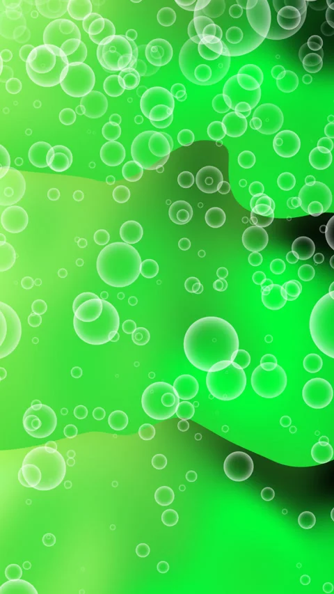 Many white bubbles on a green background Stock Footage 310219055