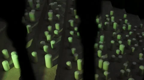 Many white candles  on the floor Stock Footage 64008942