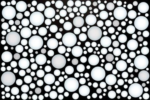 Many white circle on black background vector illustration Stock Illustration