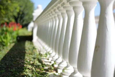 Many white columns Stock Photos