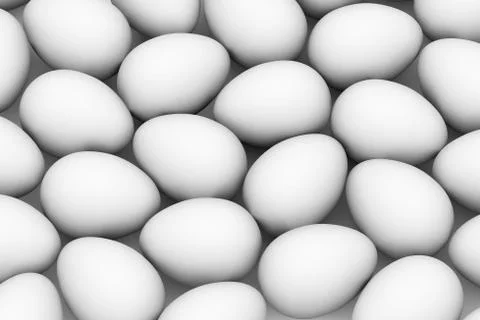 Many white eggs Stock Illustration