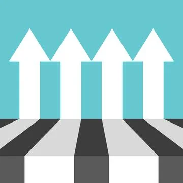 Many white perspective arrows Illustrazione stock