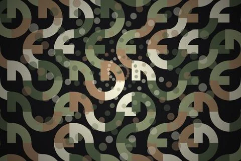 Many white question marks on black background Stock Illustration