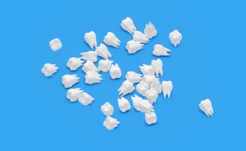 Many white removed teeth Stock Illustration