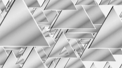 Many white triangles for technology conceptual background, 3D render computer Stock Footage 99612338