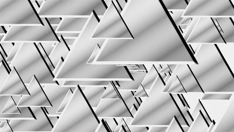 Many white triangles for technology conceptual background, 3D render computer Stock Footage 111926272