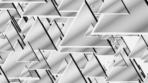 Many white triangles for technology conceptual background, 3D render computer Stock Illustration