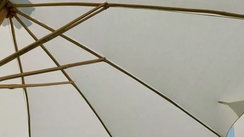 Many white umbrellas Stock Footage 276282638