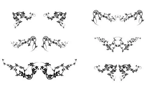 Many wild rose pattern elements for design vector Stock Illustration