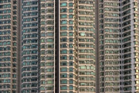 The many windows in the building Stock Photos
