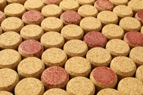 Many wine bottle corks as background, closeup Stock Photos