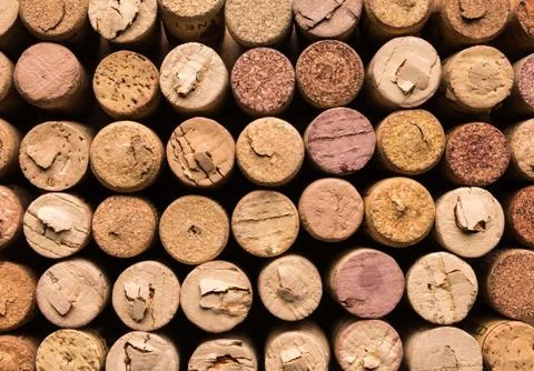 Many wine corks, macro view Stock Photos