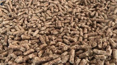 Many wood pellets Video stock 72563840