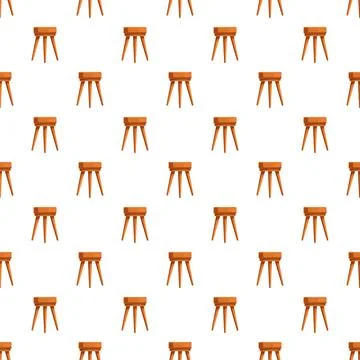 Many wooden stools repeating a seamless pattern design 库存插图