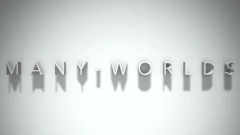 Many-worlds 3D title animation with shadows on a white background Stock Footage 296852558