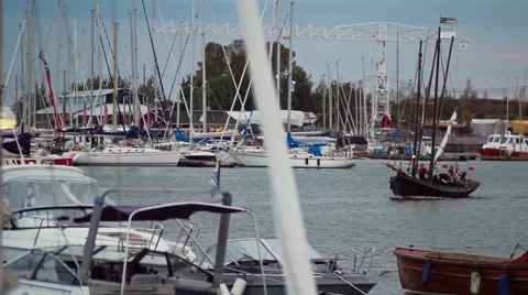 Many yachts Stock Footage 44343070