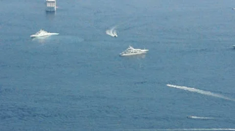 Many yachts in Monaco bay Stock Footage 12466200