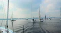 Many yachts in open sea, sailing, regatta, sport, adventures HD Footage