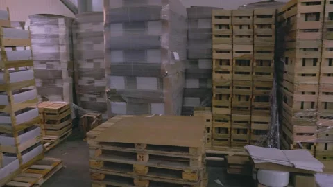 Many yellow apples in boxes Stock Footage 206322483