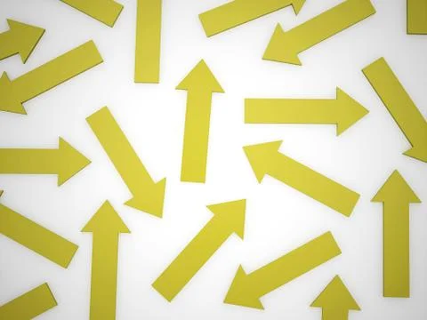 Many yellow arrows concept Stock Illustration