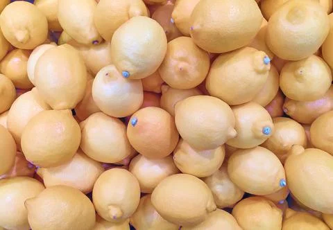 Many yellow lemons Stock Photos