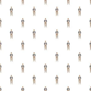 Many young men creating seamless fashion pattern Stock Illustration