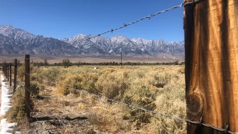 Manzanar Internment Camp Barbed Wire Stock-Footage 117071381