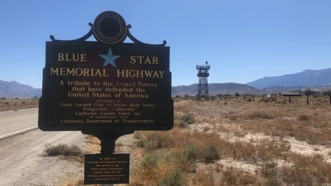 Manzanar Internment Camp Blue Star Highway Stock-Footage 117071038