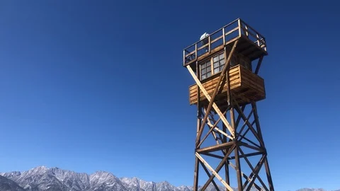 Manzanar Internment Camp Watch Tower 2 Stock-Footage 117071042
