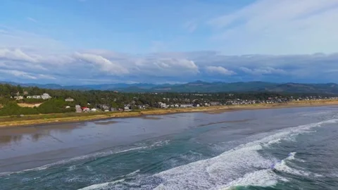 Manzanita Beach Pan Stock Footage 341774087