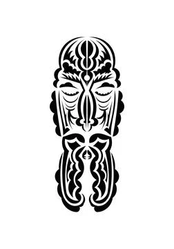 Maori style face. Tattoo patterns. Isolated. Vetcor. Illustrazione stock