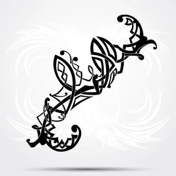 Maori styled tattoo pattern fits for a shoulder or an ankle. Stock-Illustration