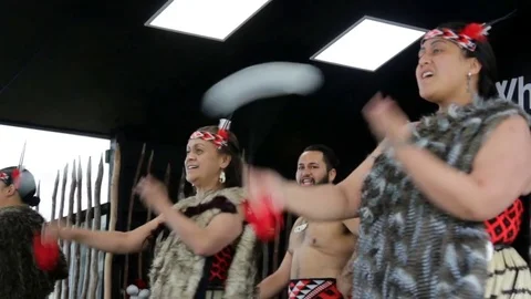 Maori traditional dance haka Stock Footage