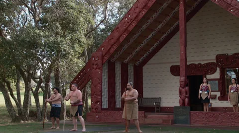 Maori welcome at Waitangi Treaty Grounds Stock Footage 38856464