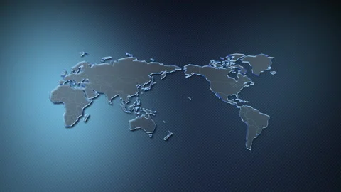 Map 2020 World B All Blue Stock Footage 142172588