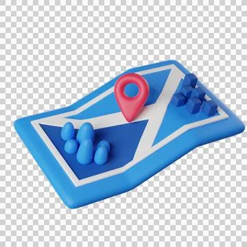 Map 3D render icon Stock Illustration