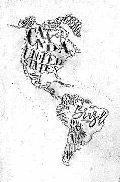 Map Aamerica vintage Stock Illustration