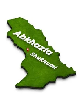 Map of Abkhazia. 3D isometric perspective illustration. Stock Illustration