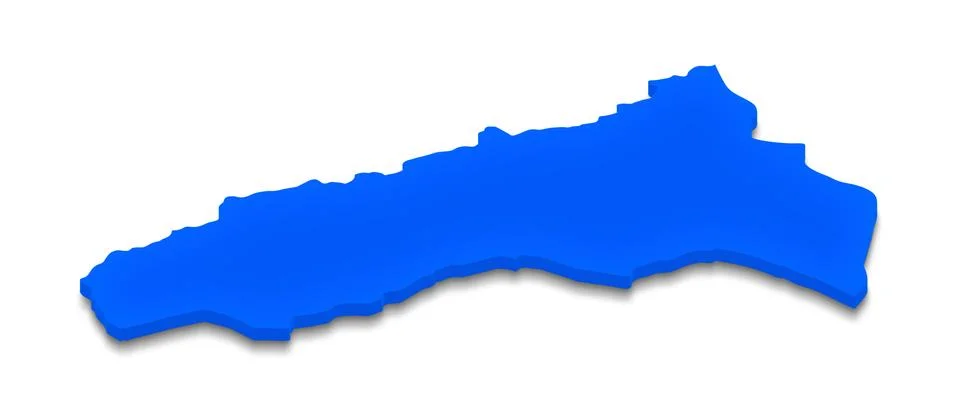 Map of Abkhazia. 3D isometric perspective illustration. Stock Illustration
