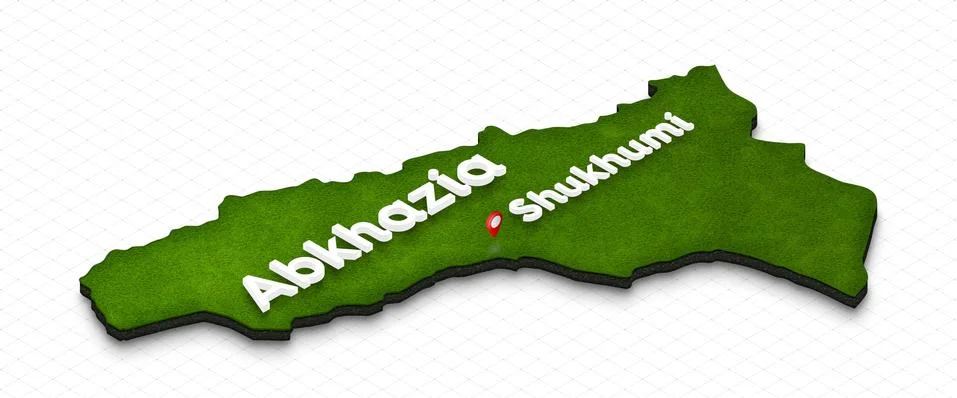 Map of Abkhazia. 3D isometric perspective illustration. Stock Illustration