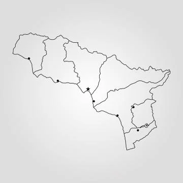 Map of Abkhazia. Stock Illustration