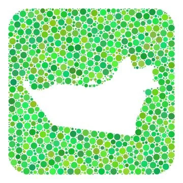 Map of Abu Dhabi Emirate - Dotted Mosaic with Stencil Stock Illustration